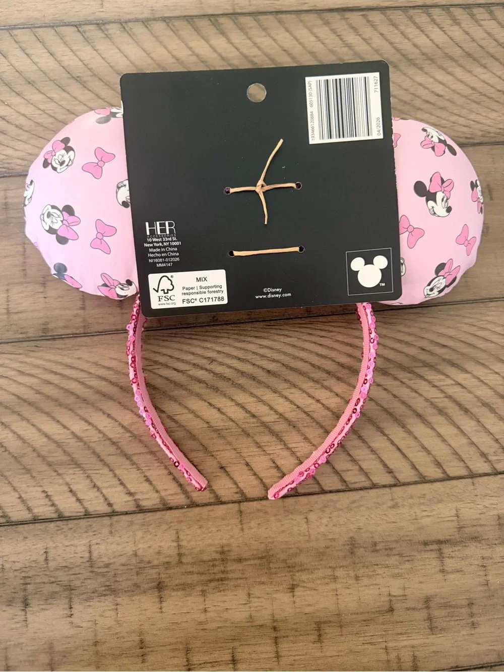 [Disney] NWT Pink Sequin Mickey Minnie Ears